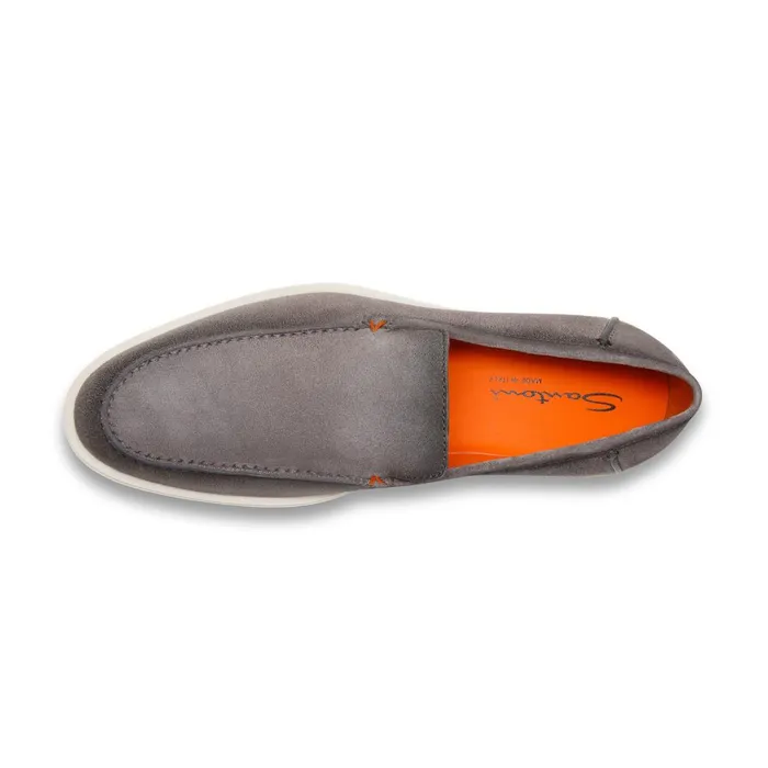 Men Grey Suede Loafer Santoni Loafers