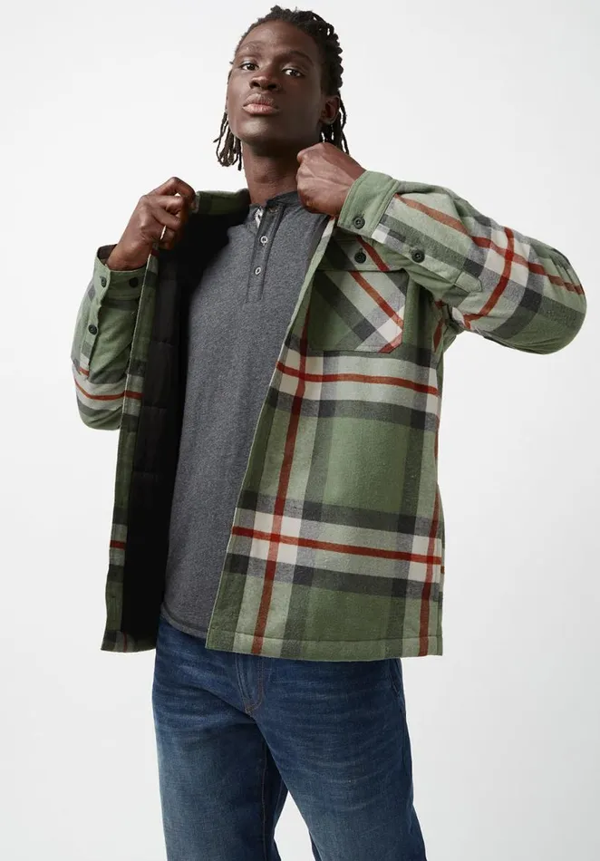 Men Jomon Green Mens Jacket Ultra Green Buffalo David Bitton Jackets