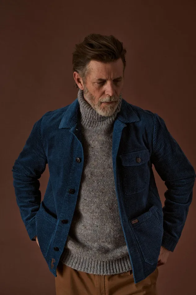 Men Knits MOS MOSH MMGGiorgio Autumn Roll Neck Knit Ocean Blue Melange