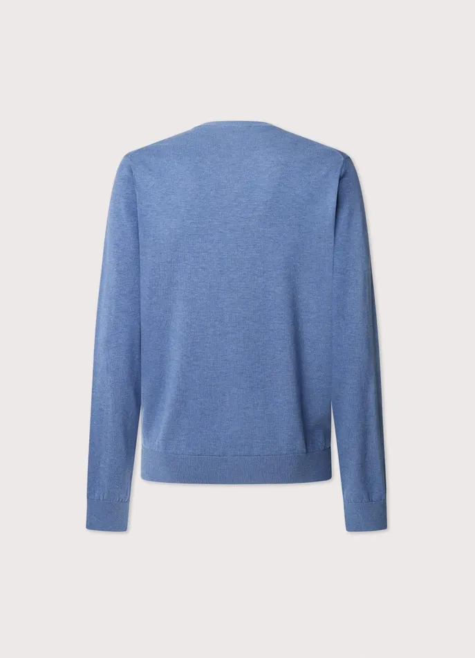 Men Knitwear Faonnable Crew Neck Jumper Blue Marl