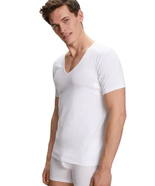 Men Men TShirt Vneck Climate Control White FALKE Shirts