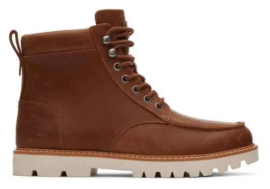 Men MenPalomar Tan Water Resistant Leather Boot Tan Water Resistant TOMS Boots