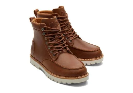 Men MenPalomar Tan Water Resistant Leather Boot Tan Water Resistant TOMS Boots