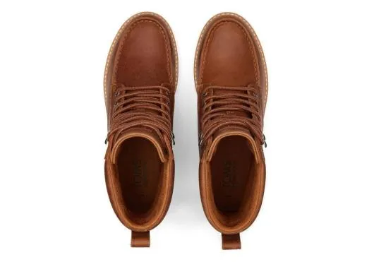 Men MenPalomar Tan Water Resistant Leather Boot Tan Water Resistant TOMS Boots