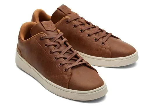 Men MenTRVL LITE Tan Leather LaceUp Sneaker Tan Leather TOMS Sneakers