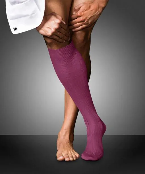 Men No 10 Pure Fil Dcosse Men Kneehigh Socks Raspberry FALKE Knee High Socks