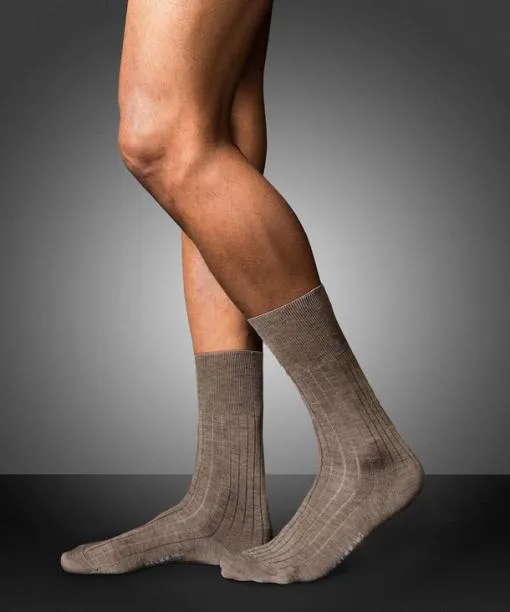 Men No 2 Finest Cashmere Men Socks Pebble Melange FALKE Socks