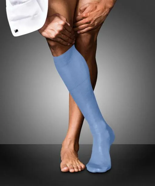 Men No 9 Pure Fil Dcosse Men Kneehigh Socks Arcticblue FALKE Knee High Socks
