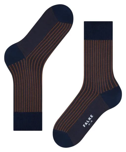 Men Oxford Stripe Men Socks Plum FALKE Socks