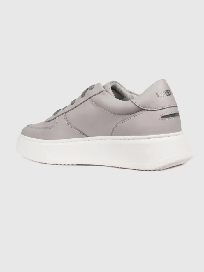 Men Reiss Brands Footwear Leather Marais Trainers Greywhite