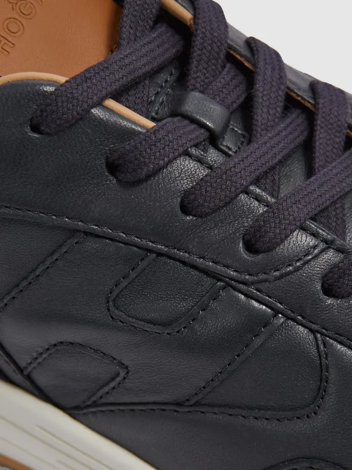 Men Reiss Brands Leather Chunky Trainers Blue