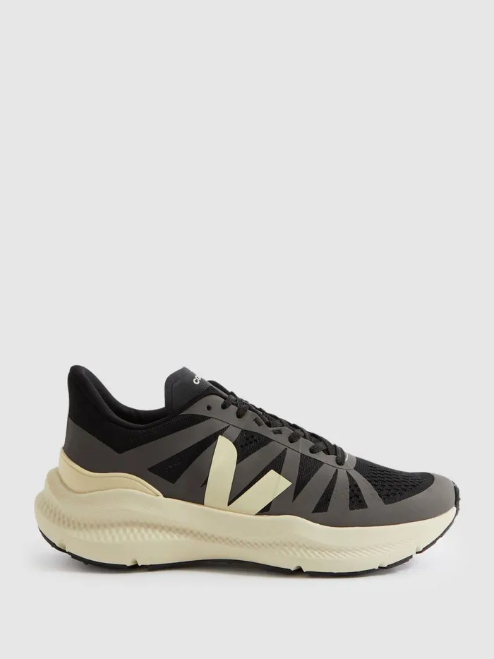Men Reiss Brands Mesh Running Trainers Blackgrey