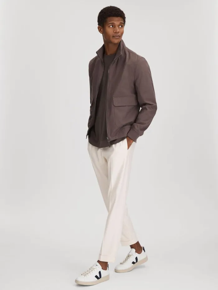 Men Reiss Brands Vegan Leather Trainers White Nautico