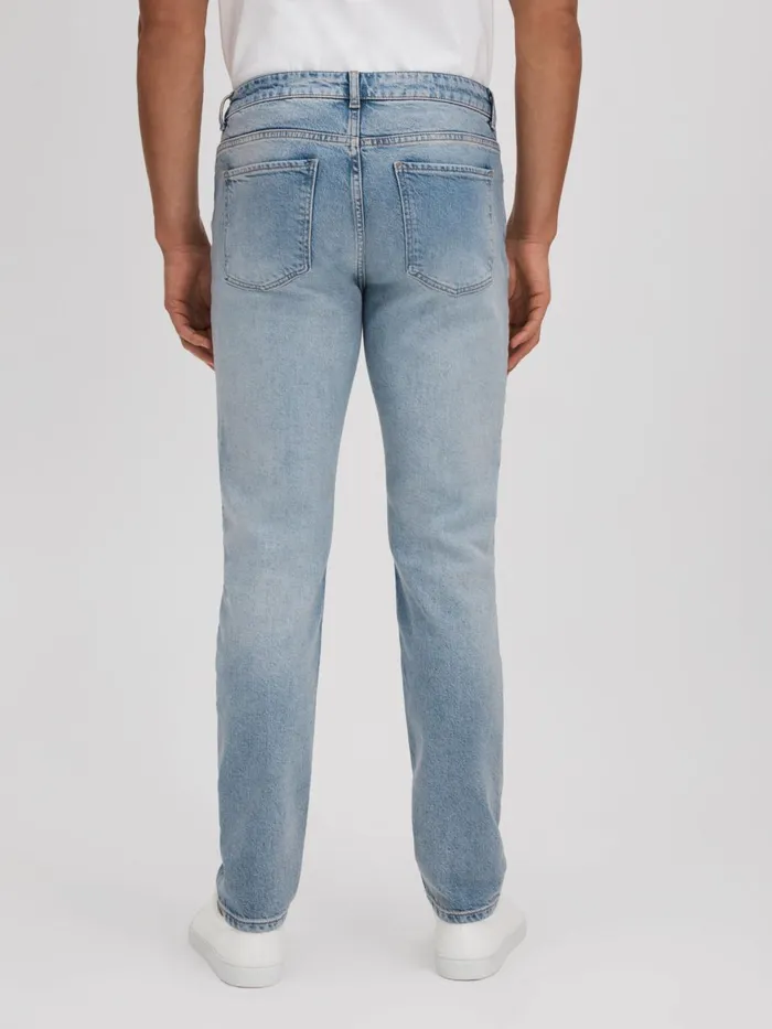 Men Reiss Jeans Ordu Slim Fit Washed Jeans Light Blue
