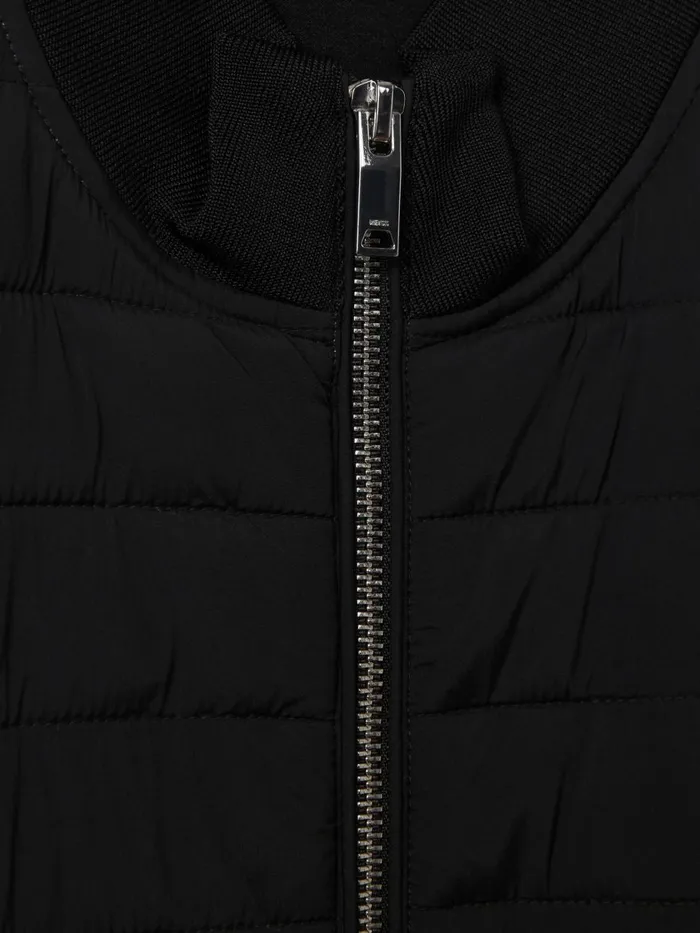 Men Reiss Outerwear and Coats Flintoff Hybrid Quilt And Knit ZipThrough Jacket Black