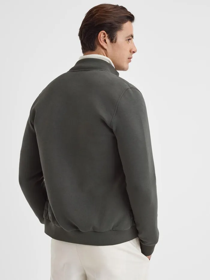Men Reiss Outerwear and Coats Freddie Hybrid Quilt And Knit ZipThrough Jacket Sage