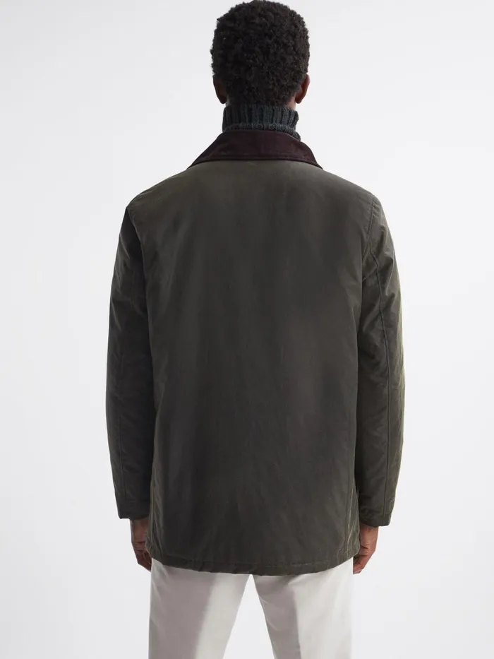 Men Reiss Outerwear and Coats Jacobson Waxed Field Jacket Green Cervo