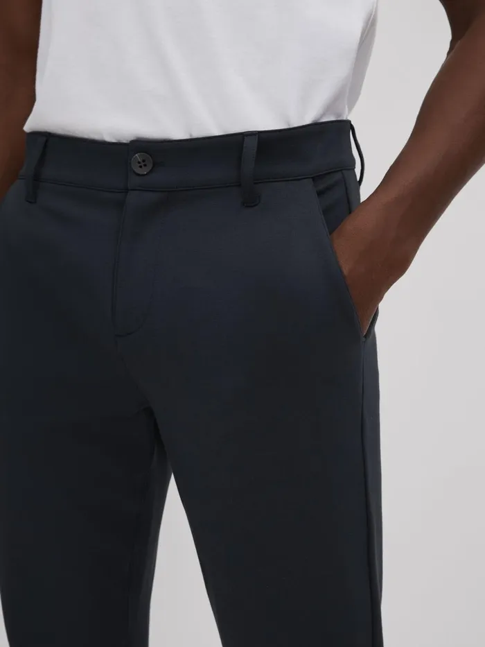 Men Reiss Pants Mid Rise Trousers Deep Anchor