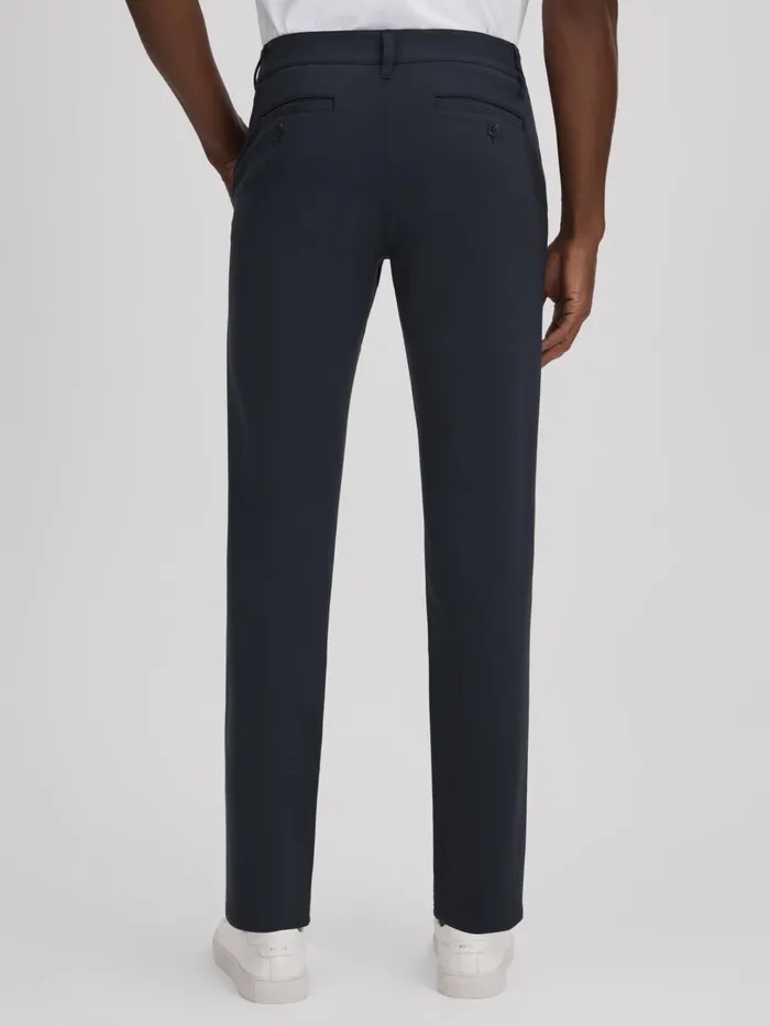 Men Reiss Pants Mid Rise Trousers Deep Anchor