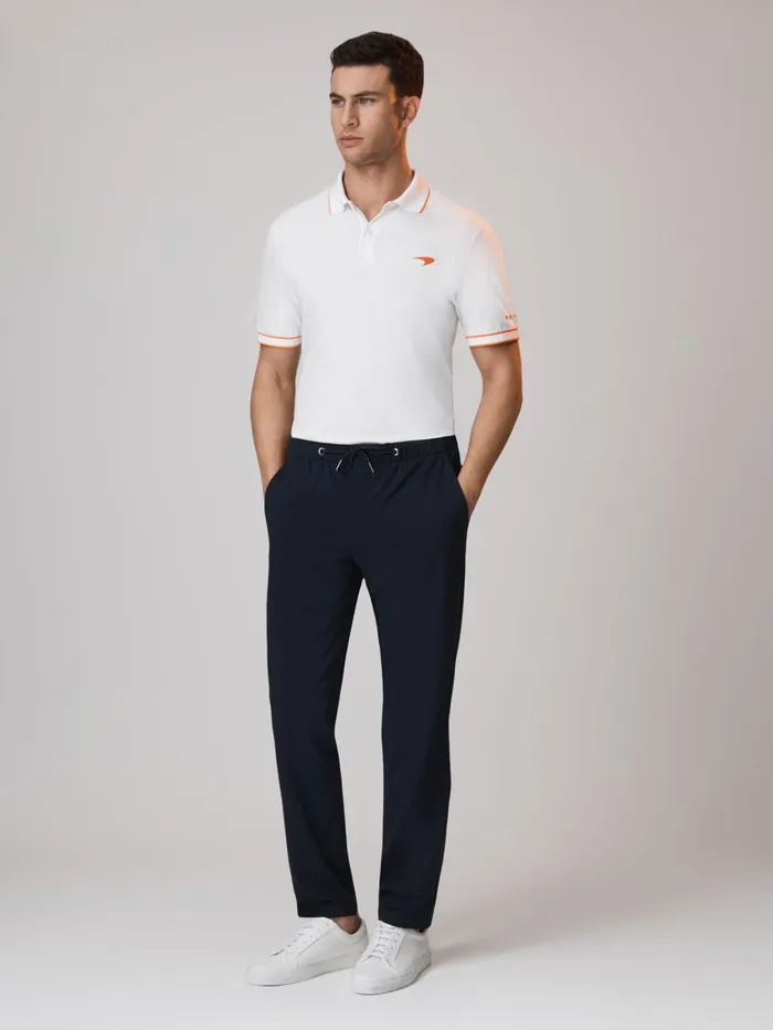 Men Reiss Polo Shirts F1 Mercerised Cotton Polo Shirt White