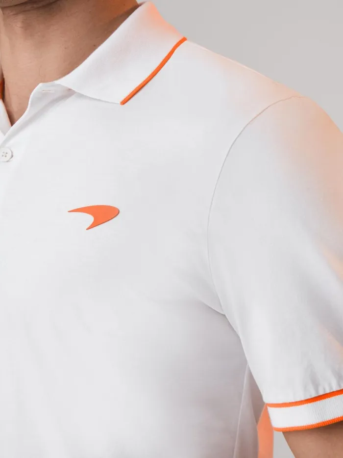Men Reiss Polo Shirts F1 Mercerised Cotton Polo Shirt White