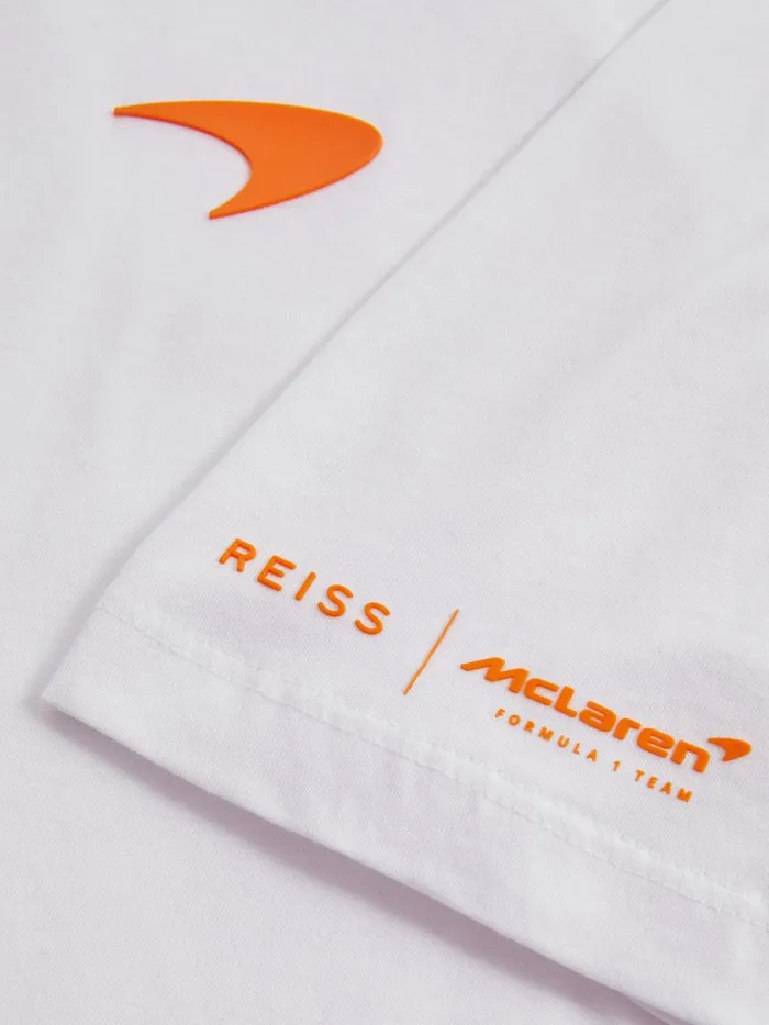 Men Reiss Polo Shirts F1 Mercerised Cotton Polo Shirt White