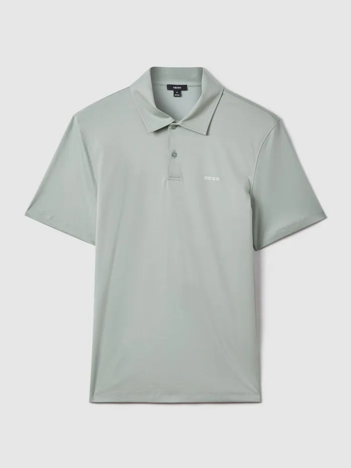 Men Reiss Polo Shirts Owens Slim Fit Cotton Polo Shirt Sage