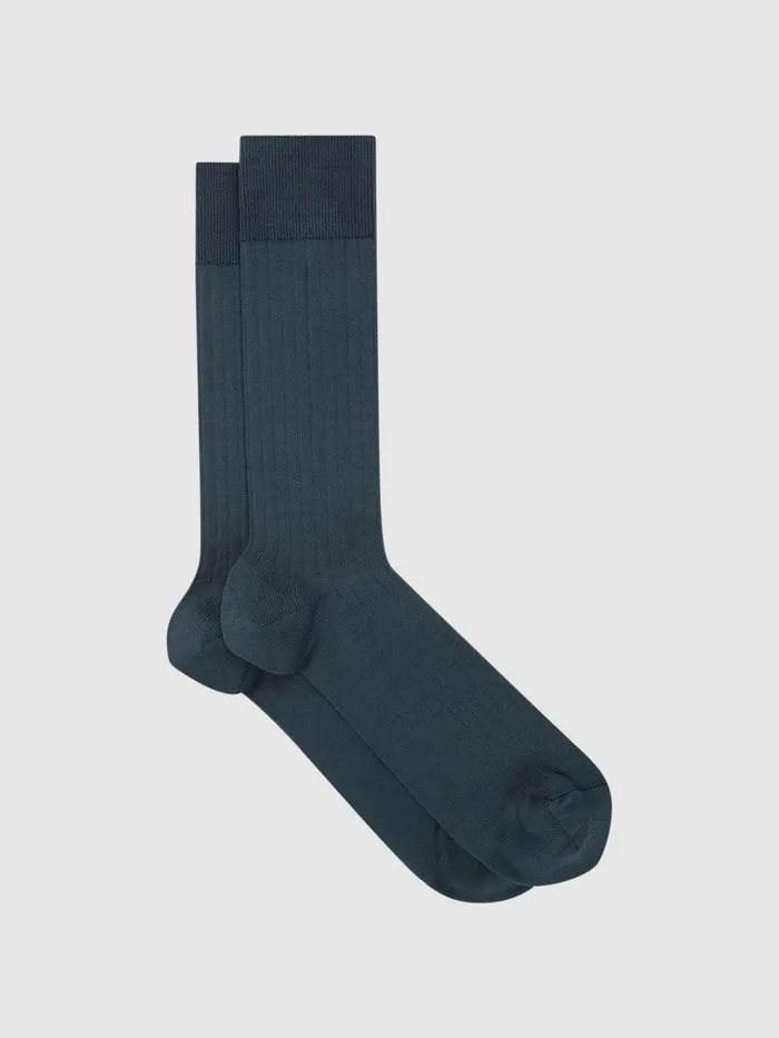 Men Reiss Socks and Underwear Fela Ribbed Socks Airforce Blue