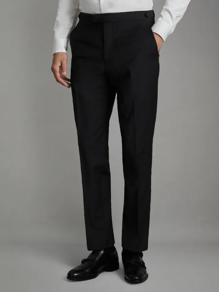 Men Reiss Suits and Tailoring Hope Modern Fit Wool Blend Trousers Black