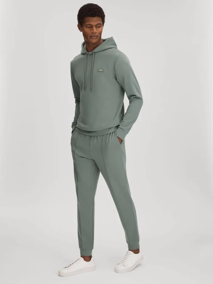 Men Reiss Sweats Hoodies and Joggers Isaac Interlock Jersey Joggers Sage