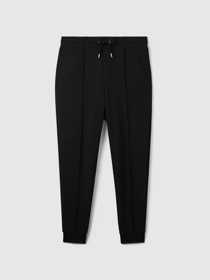 Men Reiss Sweats Hoodies and Joggers Premier Interlock Jersey Drawstring Joggers Navy