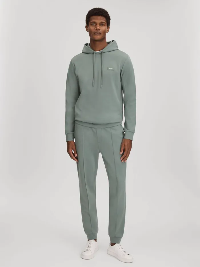 Men Reiss Sweats Hoodies and Joggers Zorn Interlock Jersey Hoodie Sage