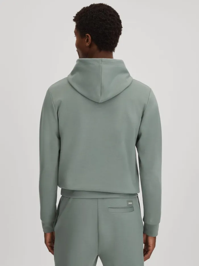 Men Reiss Sweats Hoodies and Joggers Zorn Interlock Jersey Hoodie Sage