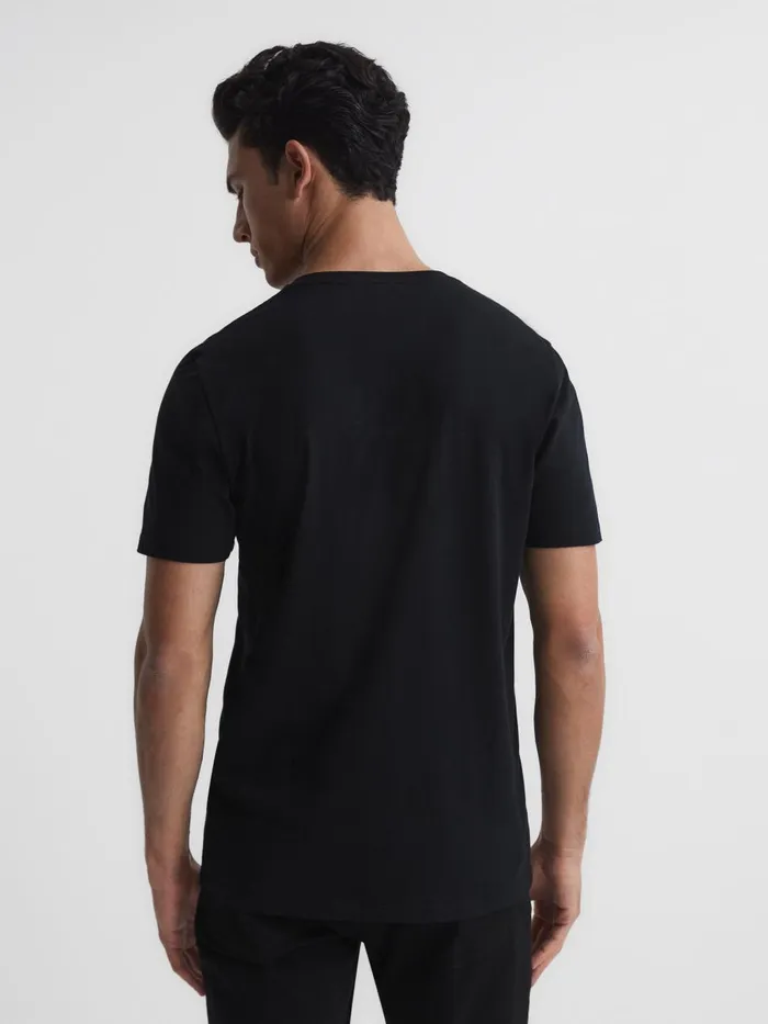 Men Reiss TShirts Dayton Cotton VNeck TShirt Black