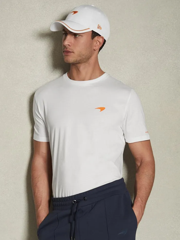 Men Reiss TShirts F1 Mercerised Cotton Crew Neck TShirt White