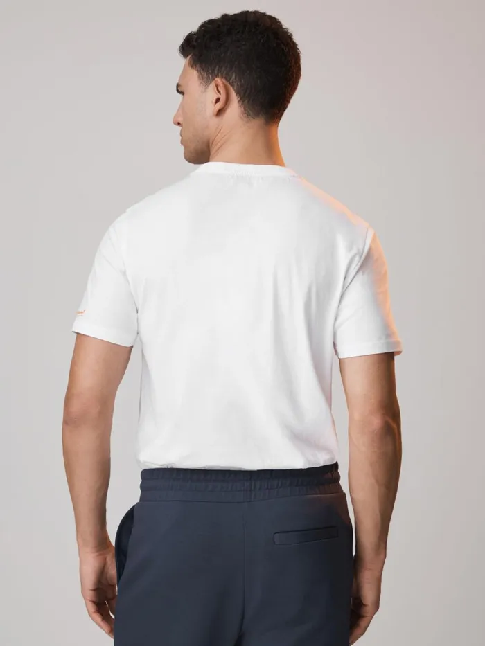 Men Reiss TShirts F1 Mercerised Cotton Crew Neck TShirt White