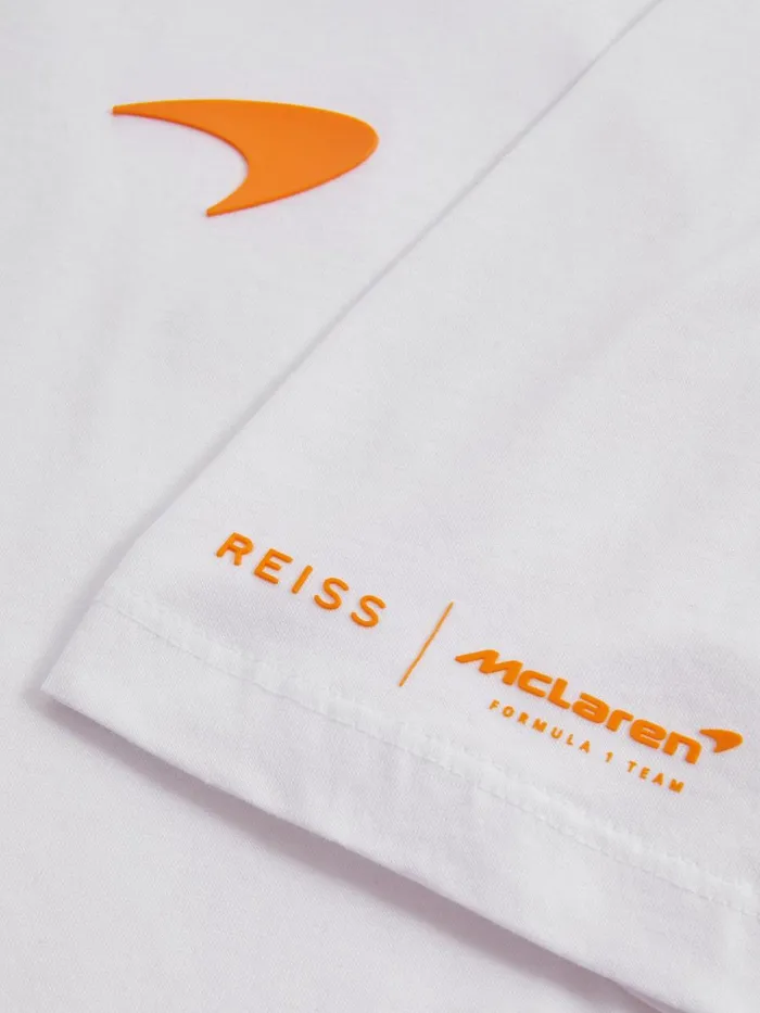 Men Reiss TShirts F1 Mercerised Cotton Crew Neck TShirt White