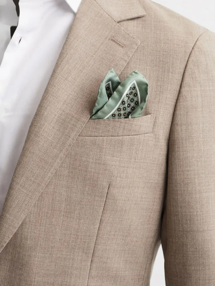 Men Reiss Ties and Pocket Squares Bampton Silk Pocket Square Light Green