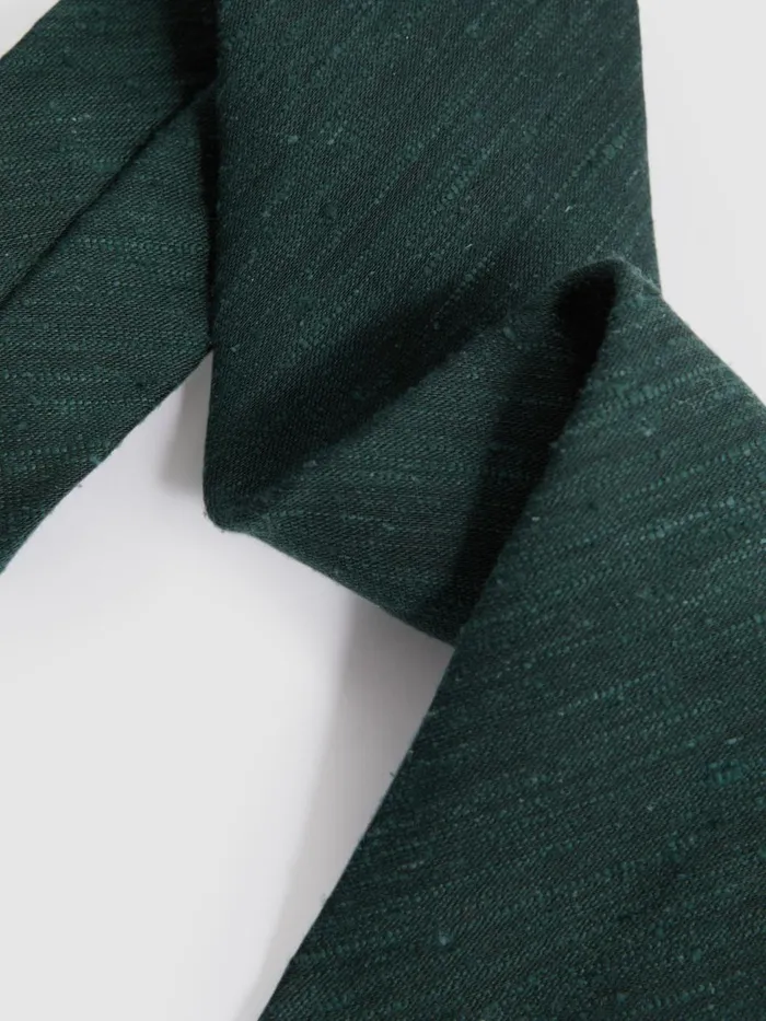 Men Reiss Ties and Pocket Squares Giotto Textured Silk Blend Tie Hunting Green