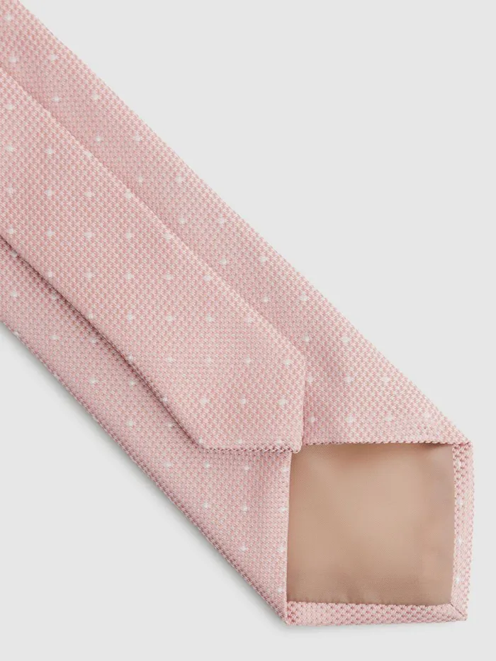 Men Reiss Ties and Pocket Squares Liam Polka Dot Tie Soft Pink