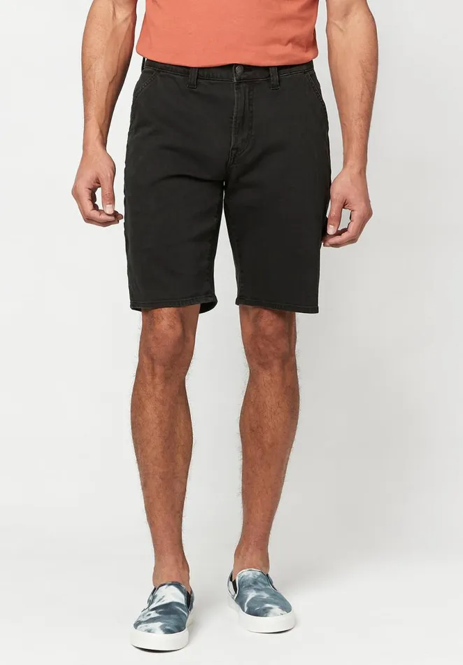 Men Relaxed Straight Dean Carpenter Shorts Black Buffalo David Bitton Shorts