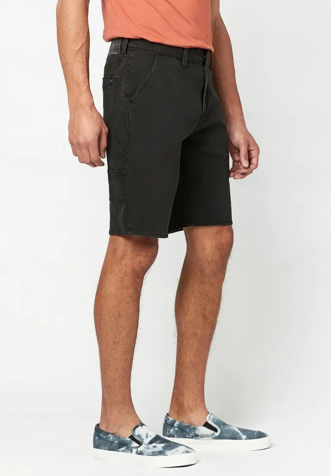 Men Relaxed Straight Dean Carpenter Shorts Black Buffalo David Bitton Shorts
