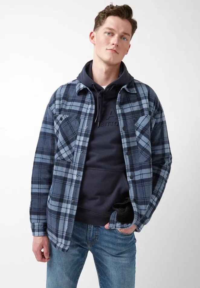 Men Sandis Mirage Plaid Fleece Shirt Jacket Mirage Plaid Buffalo David Bitton Jackets