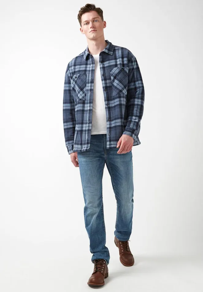 Men Sandis Mirage Plaid Fleece Shirt Jacket Mirage Plaid Buffalo David Bitton Jackets