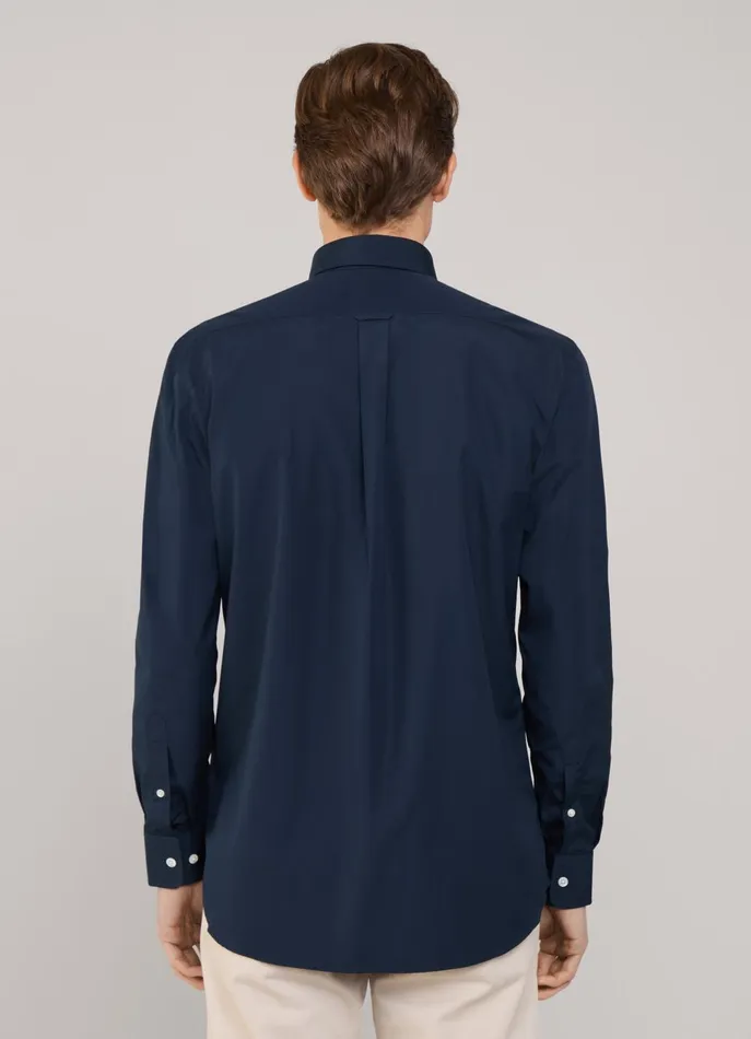 Men Shirts Faonnable Regular Fit 120Thread Poplin Shirt Marine Blue
