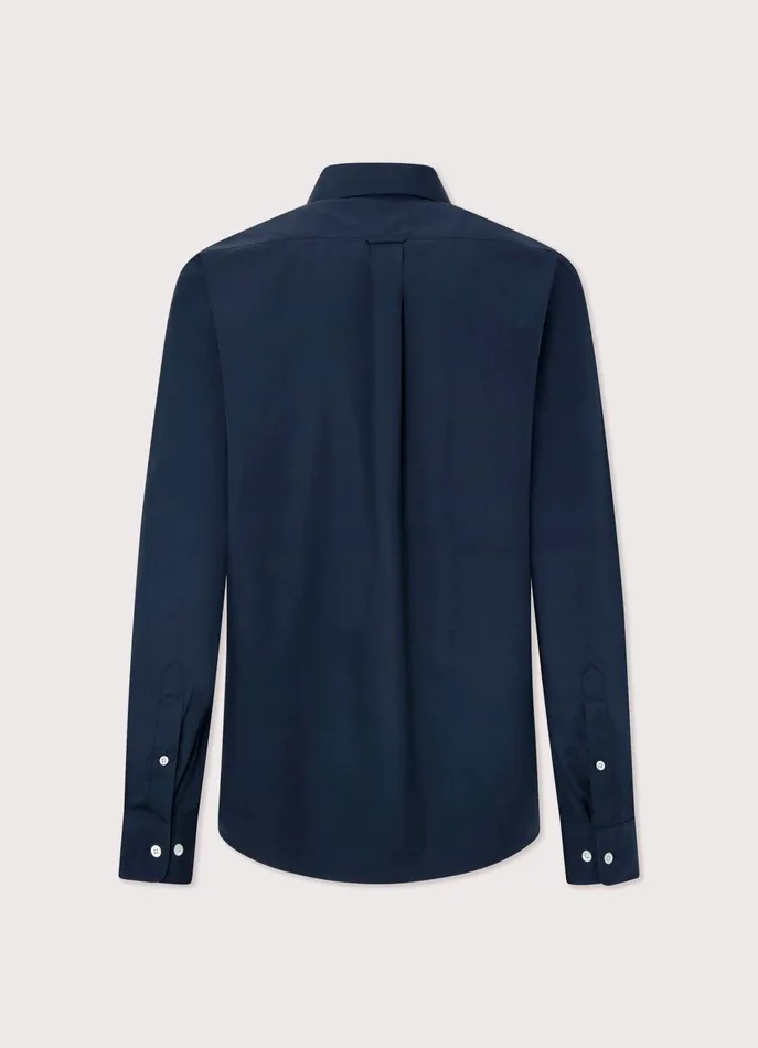 Men Shirts Faonnable Regular Fit 120Thread Poplin Shirt Marine Blue