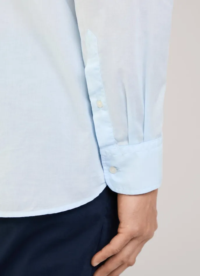 Men Shirts Faonnable Regular Fit Voile Shirt Horizon Blue