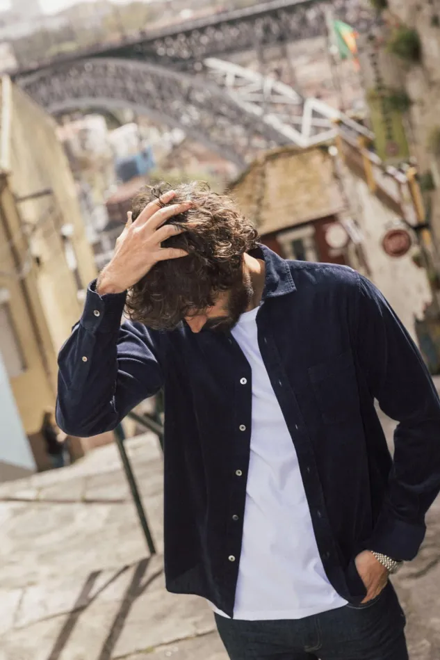 Men Shirts MOS MOSH MMGAlden Corduroy Shirt Navy