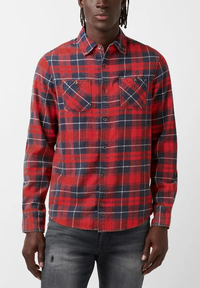 Men Sibani Orange LongSleeve Mens Shirt Harvest Buffalo David Bitton Shirts