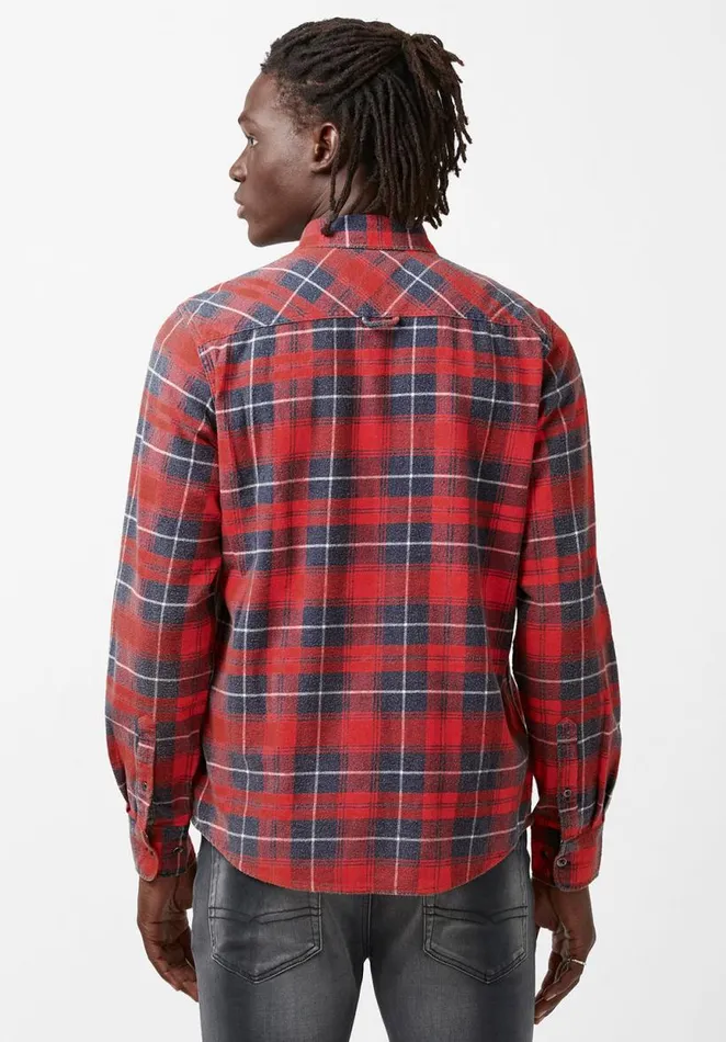 Men Sibani Orange LongSleeve Mens Shirt Harvest Buffalo David Bitton Shirts